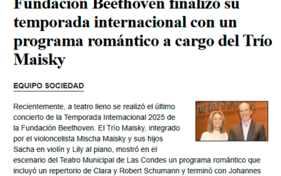 Fundación Beethoven finalizó su temporada internacional con un programa romántico a cargo del Trío Maisky